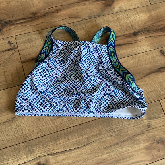 💜5 for $25💜Aztec blue bikini top XL 14/16 - Picture 1 of 9
